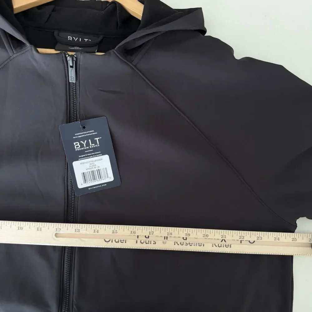 Bylt Jacket Mens XXL Black Ryse Fleece Full zip Hoodie Athleisure Performance